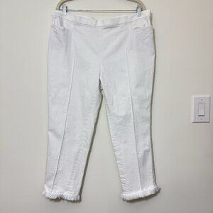 AKRIS PUNTO Women’s Cropped Jeans Size 16 With Side Zip Raw Hem